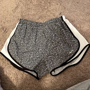 Womens black and white Nike size medium dry fit workout shorts